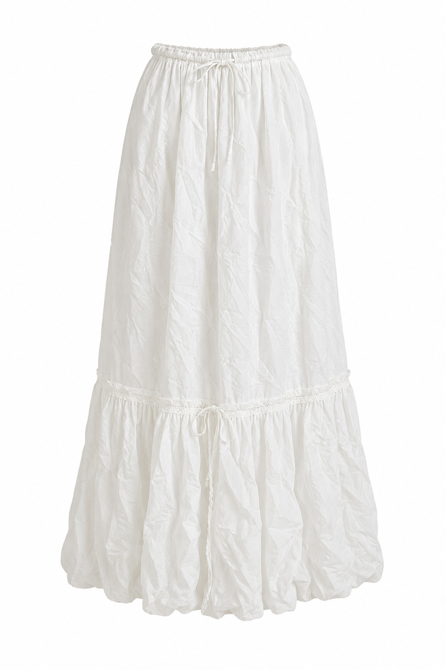 Praerie - White Ruffle Maxi Skirt - XS (Like New)